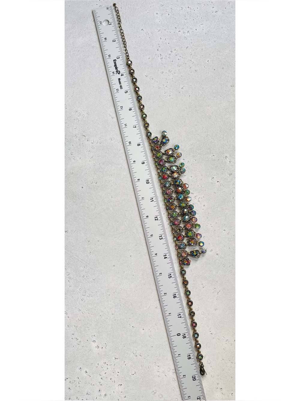 Kirks Folly Brass Tone Multicolored Rhinestone Bib Necklace - Picture 9 of 9